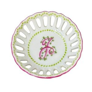 Ann Marie Murray, LLC *5120 Porcelain Initial Bonbon Dish “J”